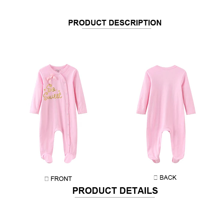 kiddiezoom 3 Pcs/Lot Autumn Winter Cartoon Long sleeve Baby Boy Girl Romper 100%Cotton Soft Newborn Clothing