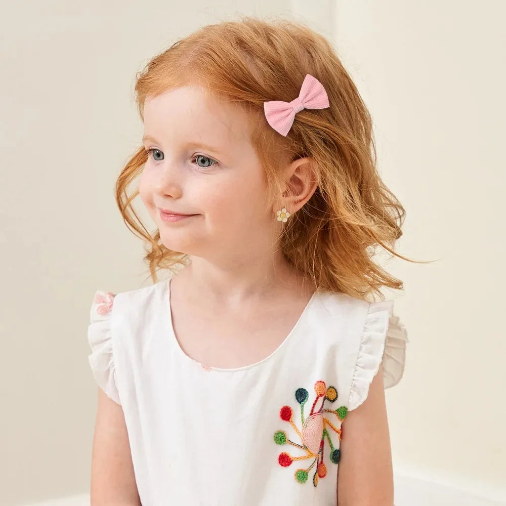 4Pcs/lot Lovely Bowknot Hair Clip for Girls Lace Side Bangs Hairgripes Gift Headwear Set Boutique Kids Barrette