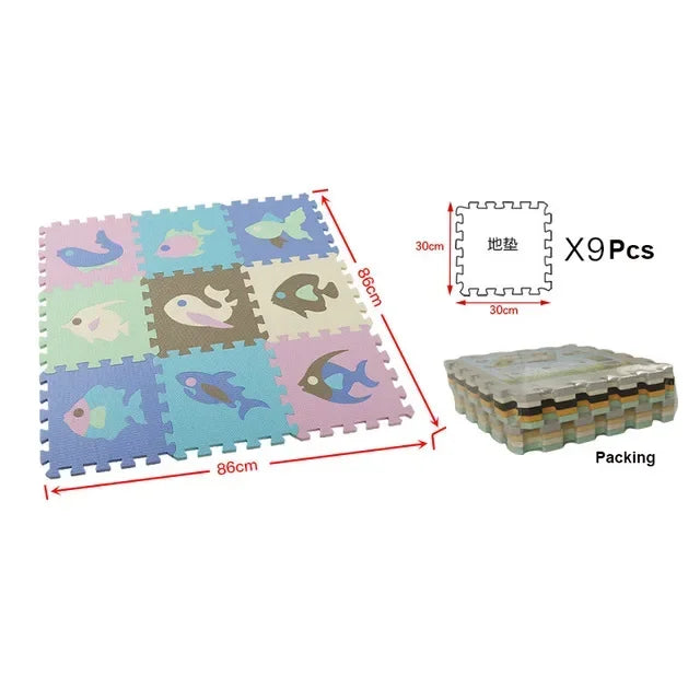 Cartoon Animal Pattern Play Mat Eva Foam Floor Puzzle For Babies And Toddlers 30x30x1cm