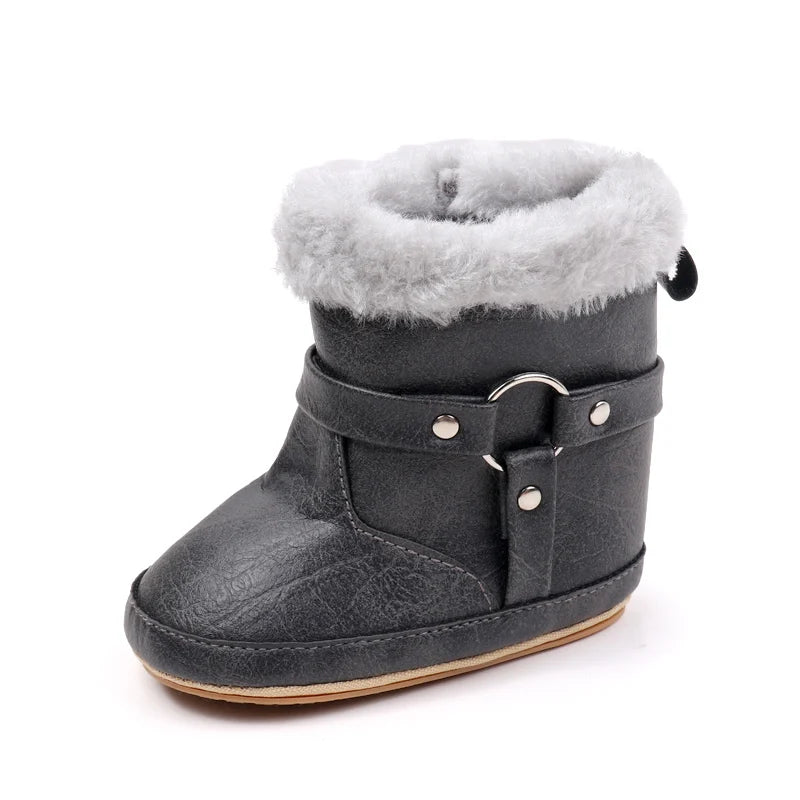 Hot Selling Winter Baby Boy And Girl Pre Walking Toddler Shoes Fashion Design Fleece-lined For 0-18M Baby Winter Cotton Boots
