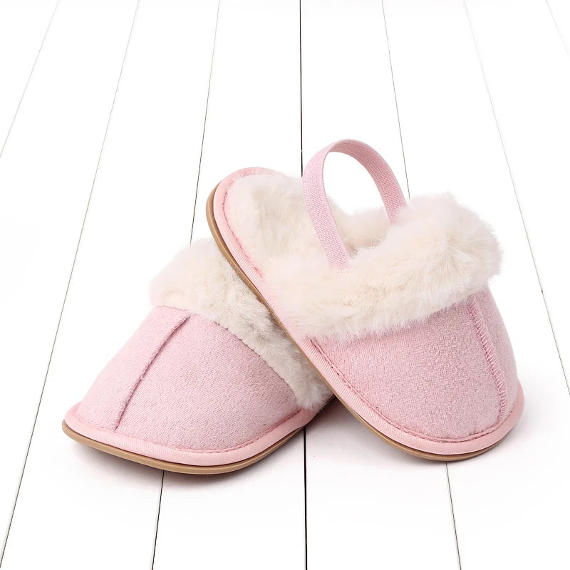 Winter and Autumn Baby Girl Boy Cotton Mop TPR Sole Anti Slip Solid Three Colors Warm Newborn Toddler Shoes First Walkers BC2345