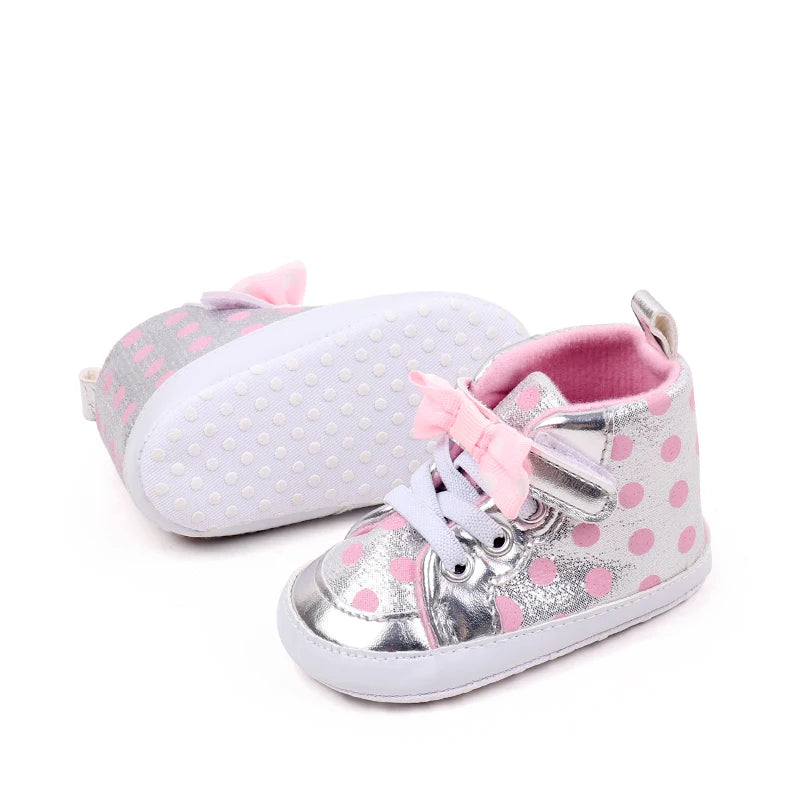 Baby Girl Spring and Autumn Butterfly Bowknot Soft Sole Comfortable Prewalker Shoes Indoor Outdoor Walking Shoes First Walkers