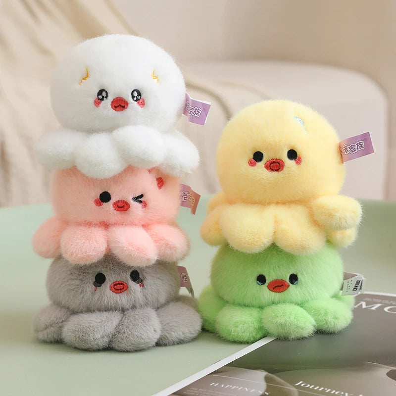 Cute 10cm Octopus Plush Pendant Toys Soft Stuffed Sea Animal Doll Kawaii Keychain Bag Decoration Small Holiday Child Gifts
