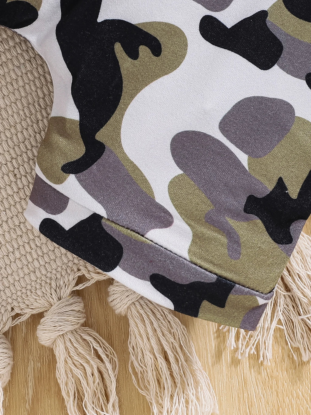 Boys' Summer Set Letter Printed Top Camouflage Short Sleeve Two Piece Set 0-3 Year Old Toddler Children's Sports and Leisure Set