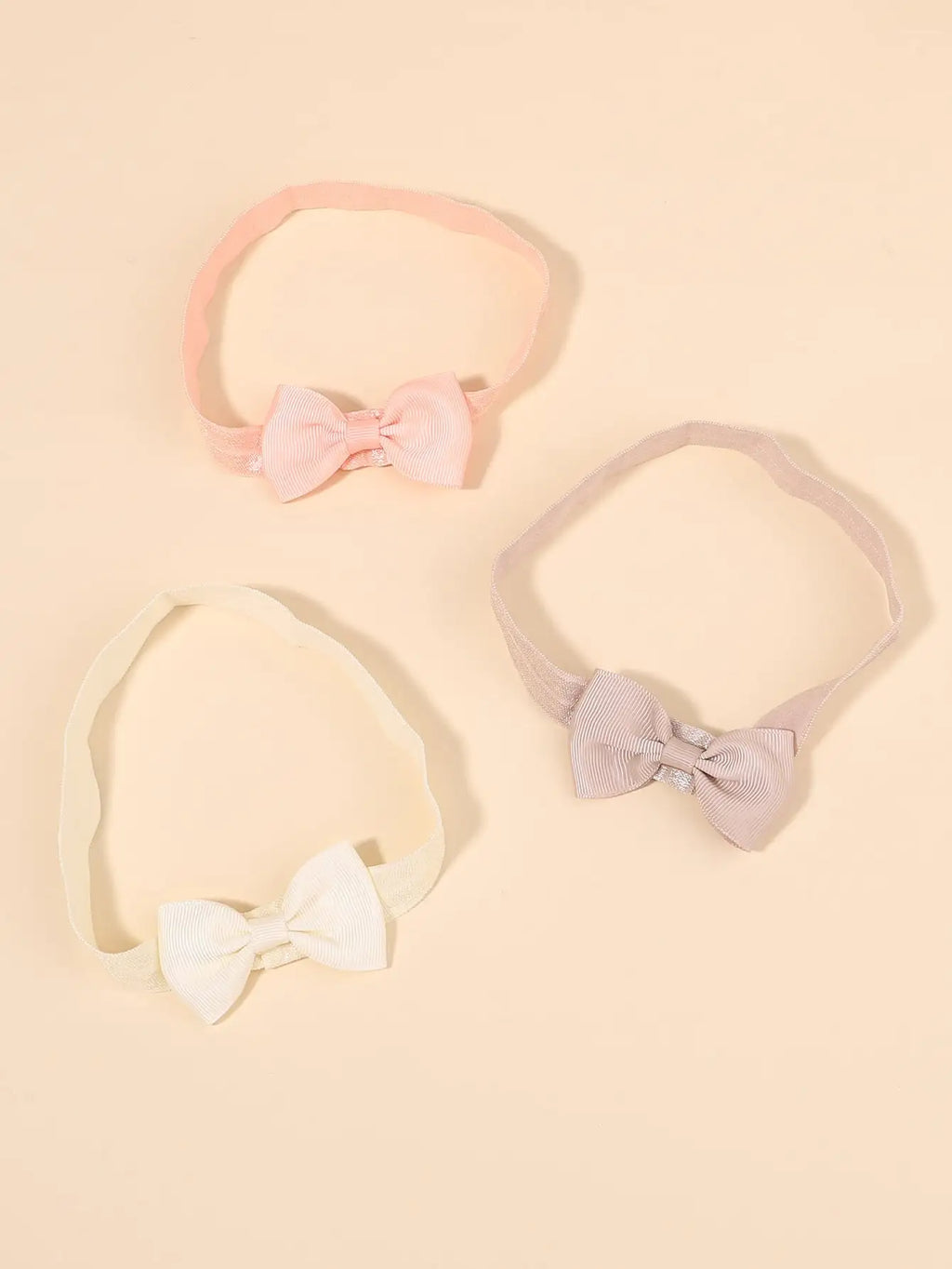 6-10Pcs Solid Color Grograin Ribbon Bowknot Headband for Baby Girls Headwear Elastic Hair Bands Infant Hair Accessories