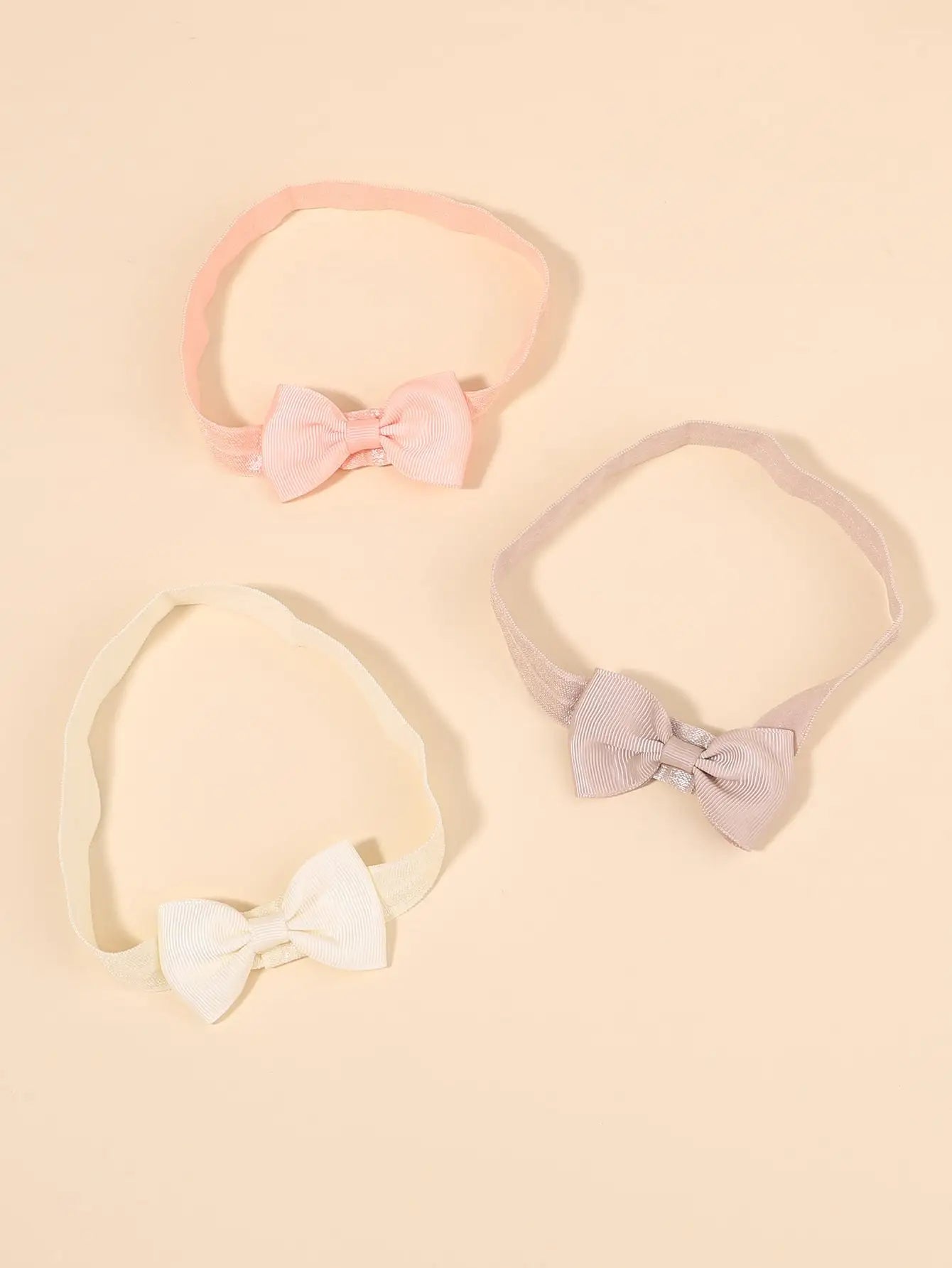 6-10Pcs Solid Color Grograin Ribbon Bowknot Headband for Baby Girls Headwear Elastic Hair Bands Infant Hair Accessories