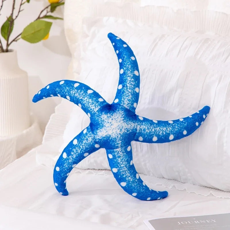 New 40CM Simulation Starfish Pillow Doll Plush Stuffed Marine Animals Toy Nap Pillow Backrest Cartoon Birthday Holiday Gift