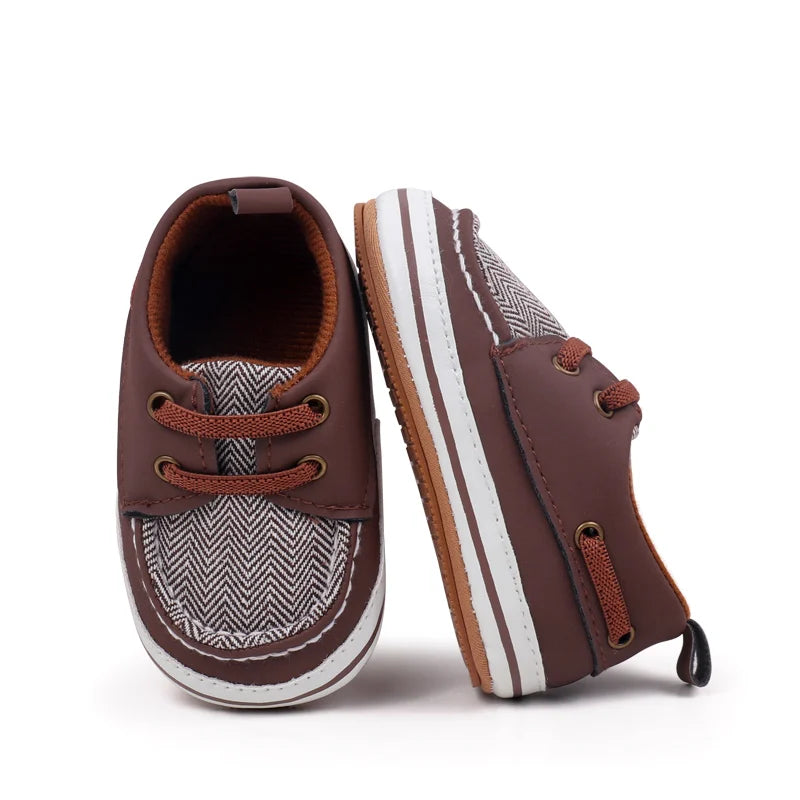 Spring And Autumn Baby Boys First Walking Indoor Outdoor Toddler Shoes With Fashion Design And Soft TPR Sole For 0-18M Baby