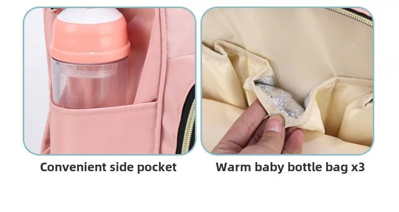 Custom Baby Name Mommy Bag Multi-functional Double Shoulder Storage Diaper Backpack for Outdoor Traveling Mom Gift