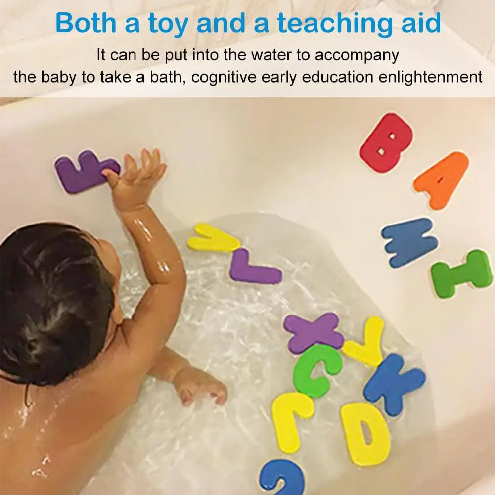 36pcs Baby Bath Toys Removable Foam Letters Numbers Shower Toys Toddler Alphabet Letters Toys Gift for Kids Educational Bathroom