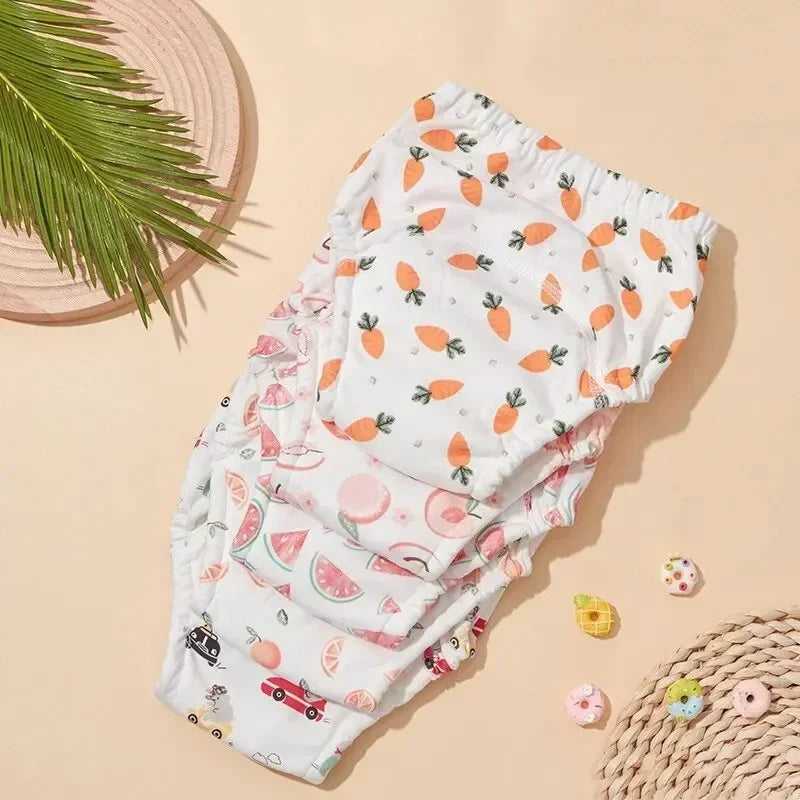 6 Layer Reusable Waterproof Cotton Baby Training Pants Infant Shorts Underwear Cloth Baby Diaper Nappies Panties Nappy Changing