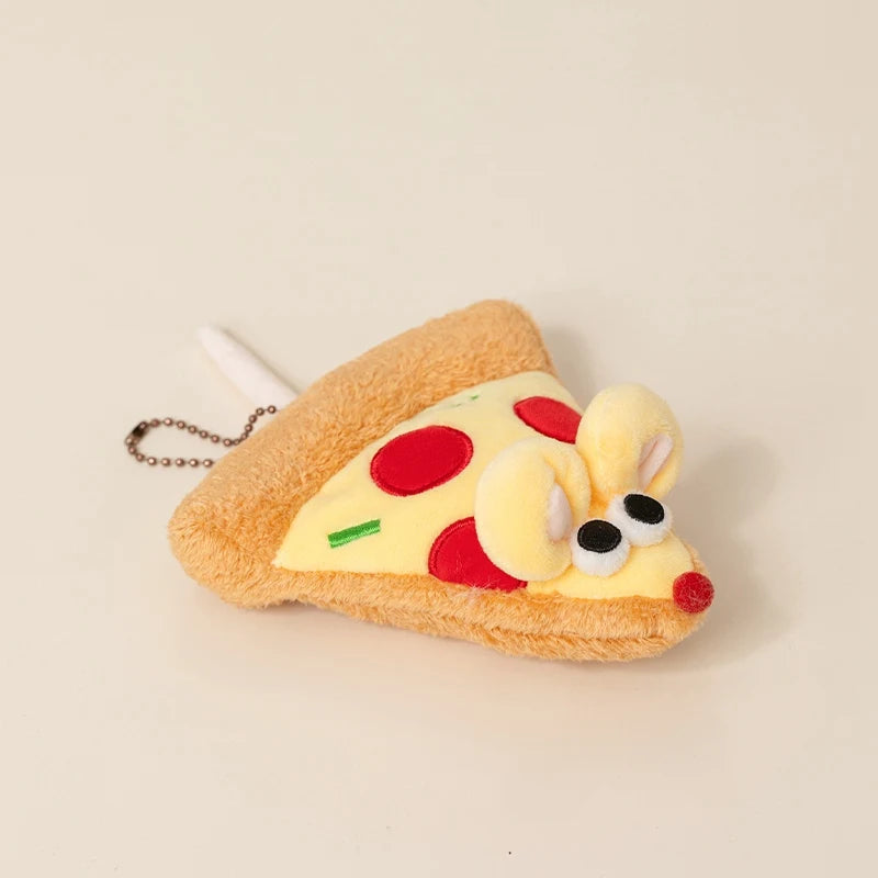 Pizza Mouse Plush Toy Hanging Pendant 14cm Decoration For Birthday Gift Home Decor Kids Room