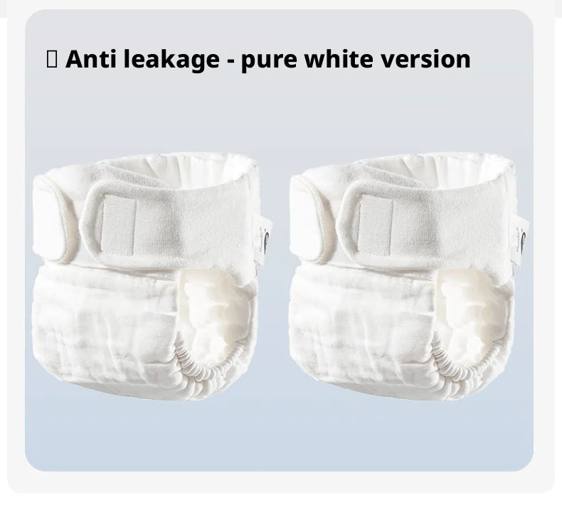 OUYUN Reusable Baby Cloth Diaper Pants 2pcs Cotton Gauze Breathable Nappy Cover Newborn M L XL