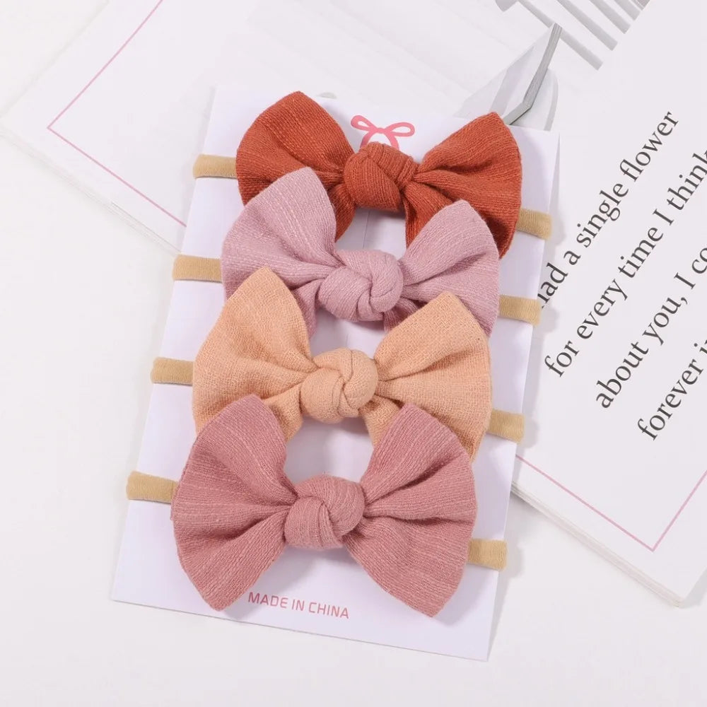 5Pcs/set Set Baby Bows Soft Cotton Hair Bands for Kids Girls Band Newborn Headwear Kids Hair Accessories