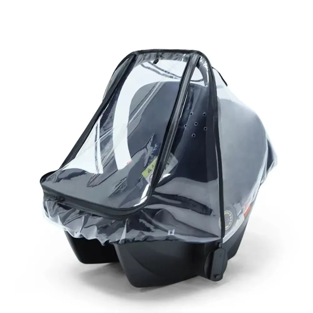 Transparent EVA Baby Safety Seat Rain Cover Double Zipper Windproof Newborn Basket Rain Cover Full Coverage Waterproof