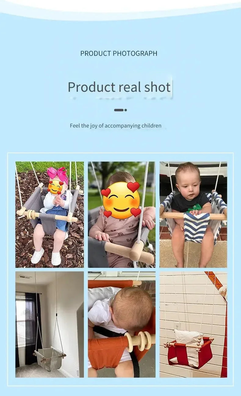 Canvas Cotton Material Safe Children Suspend Swing Toddler Hammock Swing Indoor Outdoor Hanging Seat for Comfortable Play Rest