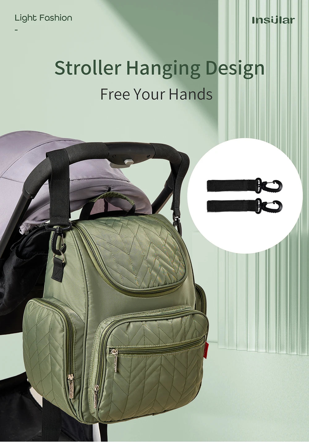 INSULAR Mommy Fashion Backpack Lady Double Shoulder Bags Baby Nursing Diaper Packs Large Capacity For Business Laptop Waterproof