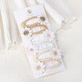 6PCS Cute Daisy Flower Hair Clips Bangs Hairpins for Kids Lace White Barette Princess Hairgripes Children Hair Accessories