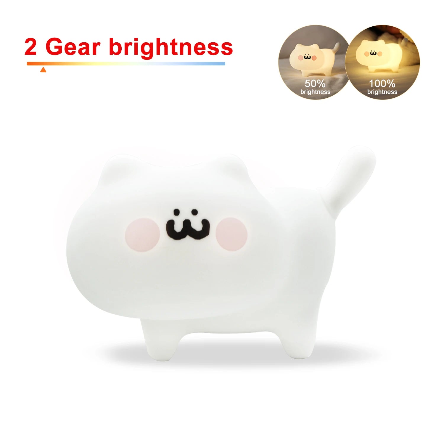 Cartoon Cat Led Night Light 4 Led Smd Rgb Touch Sensor 7 Colors for Children Battery Operated