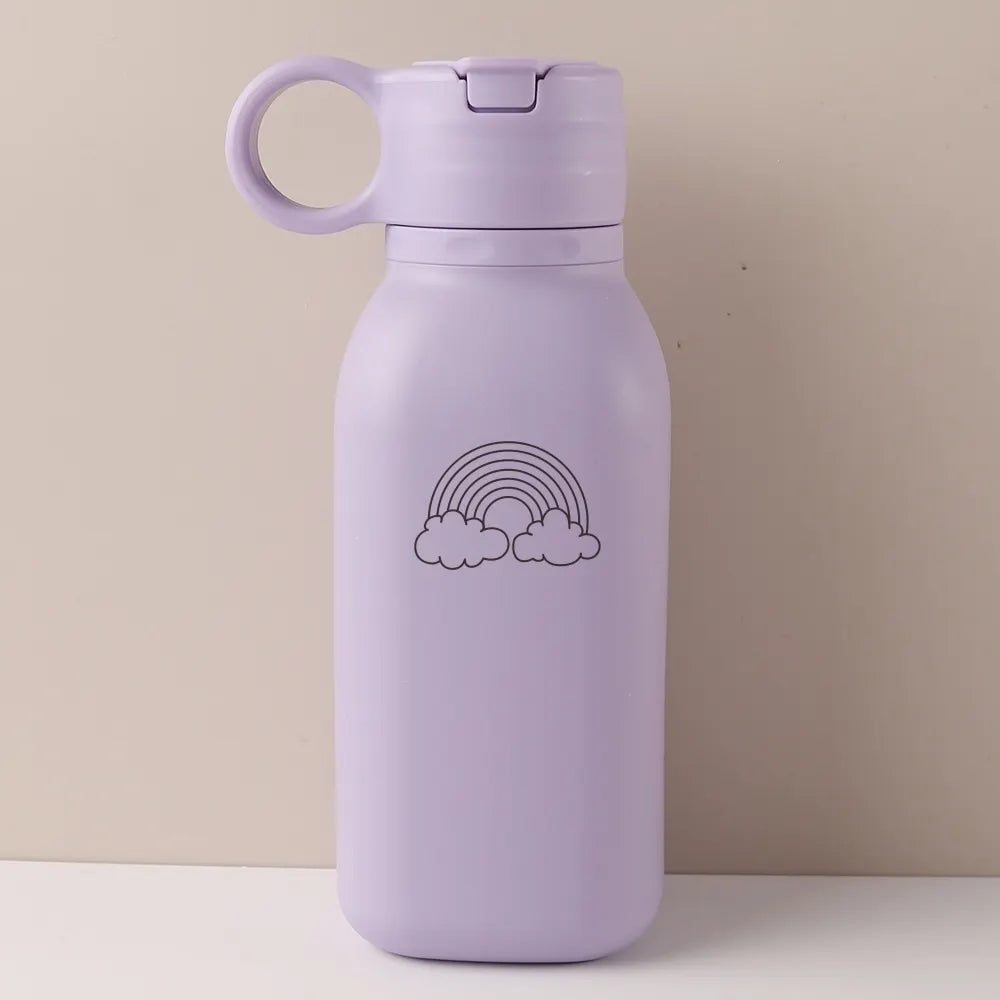 Personalized 450ml Silicone Straw Cup with Name – Custom Cartoon Water Bottle for Kids