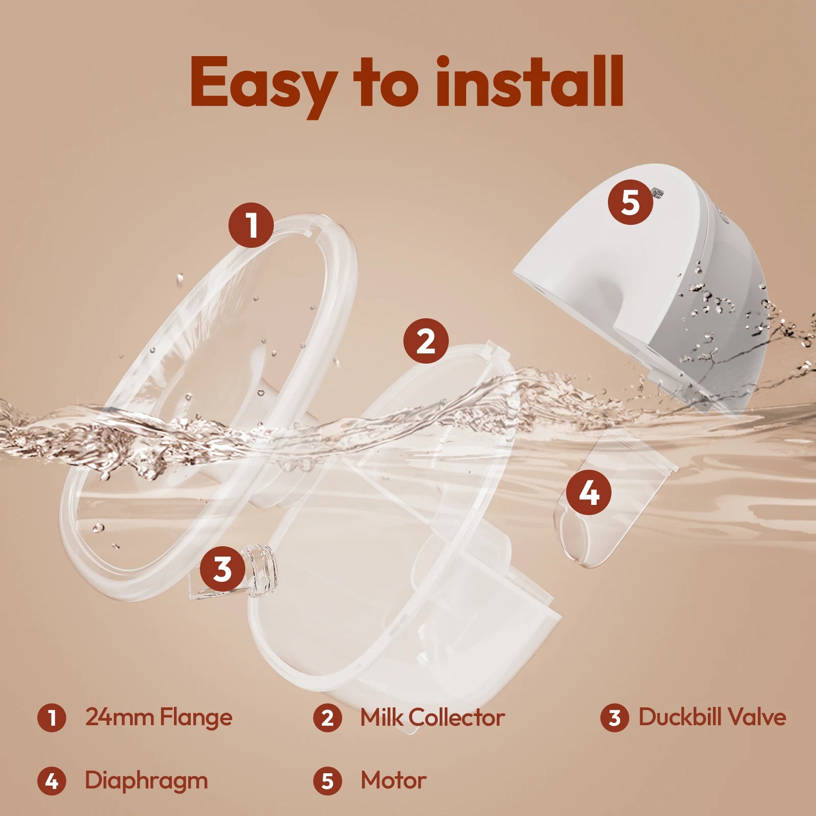 NCVI Wearable Breast Pump,Electric Hands Free Breast Pump with 4 Modes & 9 Levels,21/24mm Flange, Painless Low Noise