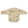 Long Sleeved Baby Feeding Bibs Cartoon Art Smock with Pocket Waterproof Children' Mealtime Dining Apron for Toddlers Boys Girls