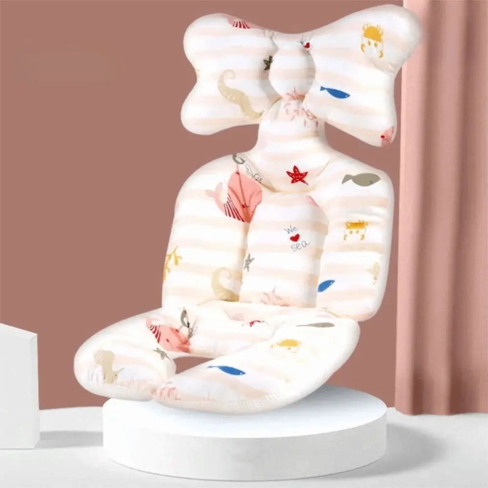 Soft Baby Stroller Cushion Comfortable Breathable Baby Pram Seat Mat Car Seat Cartoon Printed Dining Chair Cotton Pad Toddler