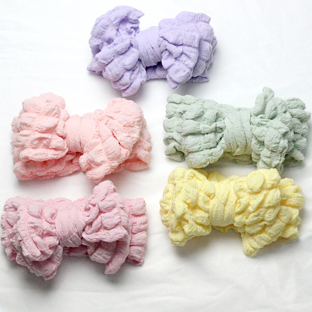 Bubble Print Beanie for Baby Girls Big Bowknot Turban Hat kids Indian Cap Cotton Beanies Infant Popcorn Hats Newborn Headwear