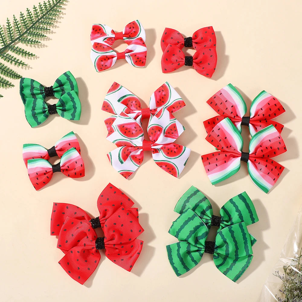 4Pcs Summer Watermelon Hair Clips Set for Kids Hair Accessories Girls Tourist Beach Vacation Headwear Hairgripes