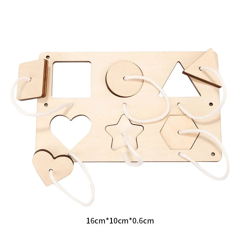 Busy Board Montessori Wooden Toy Educational Toy For Ages 3 And Up Accessories Carriage Castle Slide MB001