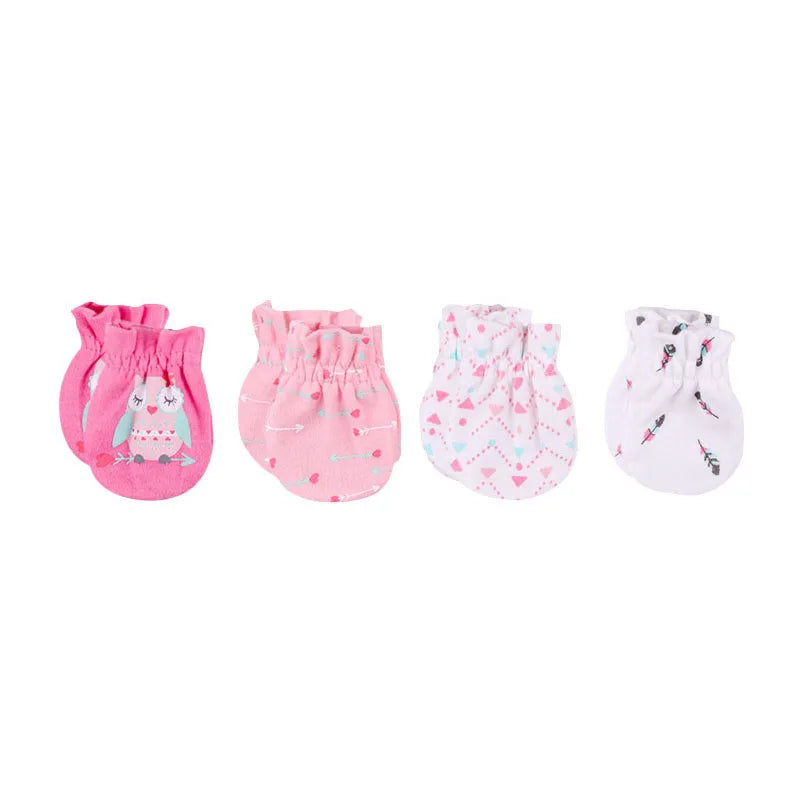 Kiddiezoom Newborn Gloves 0-6M 4/5 Pairs 100 Percent Cotton Breathable Baby Mittens For Newborns