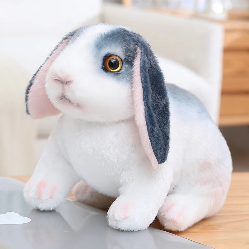 Hot Simulation Cute Rabbit Plush Fur Realistic Kawaii Animal Easter Bunny Rabbit Toy Model Gift Home Decoration