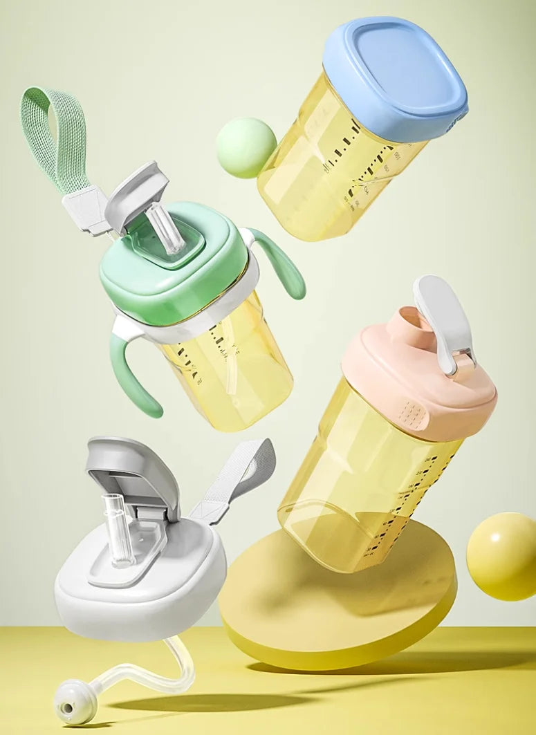 Suitable for hegen bottle accessories, storage box cover/cup cover/handle/dust cover+bottle collar straw square bottle universal