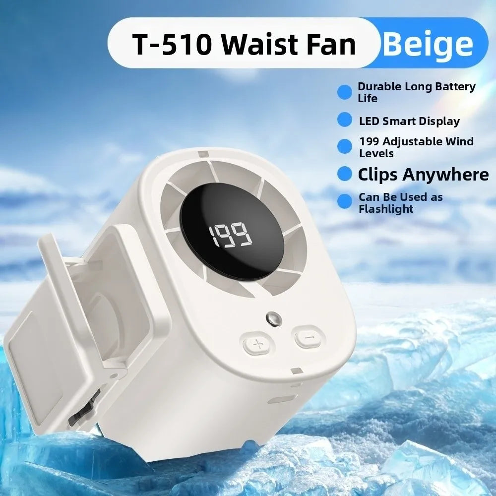 High Speed Clip-On Stroller Fan With Led Display Type-C Port 3.7V 1800mAh Brushless Motor