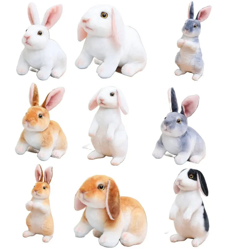 Hot Simulation Cute Rabbit Plush Fur Realistic Kawaii Animal Easter Bunny Rabbit Toy Model Gift Home Decoration