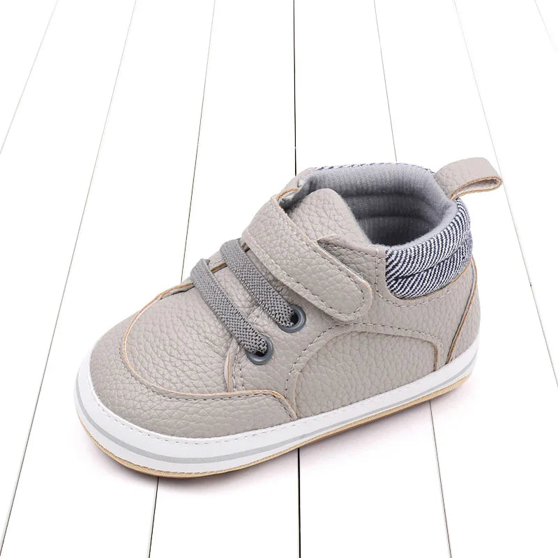 2025 Baby Sneaker Spring and Autumn Style High Quality PU and TPR Sole Newborn Toddler Prewalk Shoes Outdoor Water Proof BNB3093