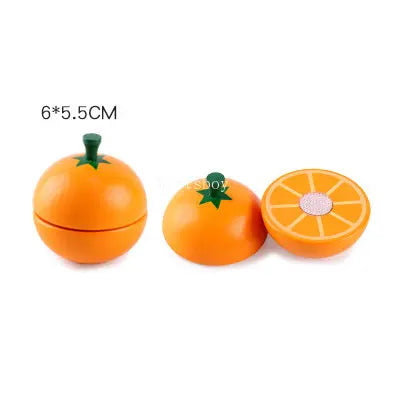 Wooden Fruit Cutting Educational Toy For Children Kitchen Playset With Peelable Fruit 1Pcs