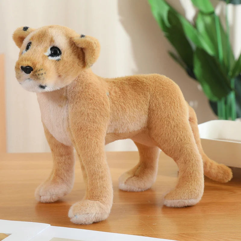 New Simulation Lion Tiger Leopard Plush Toys Home Decor Stuffed Cute Animals Dolls Gift For Children Birthday Christmas