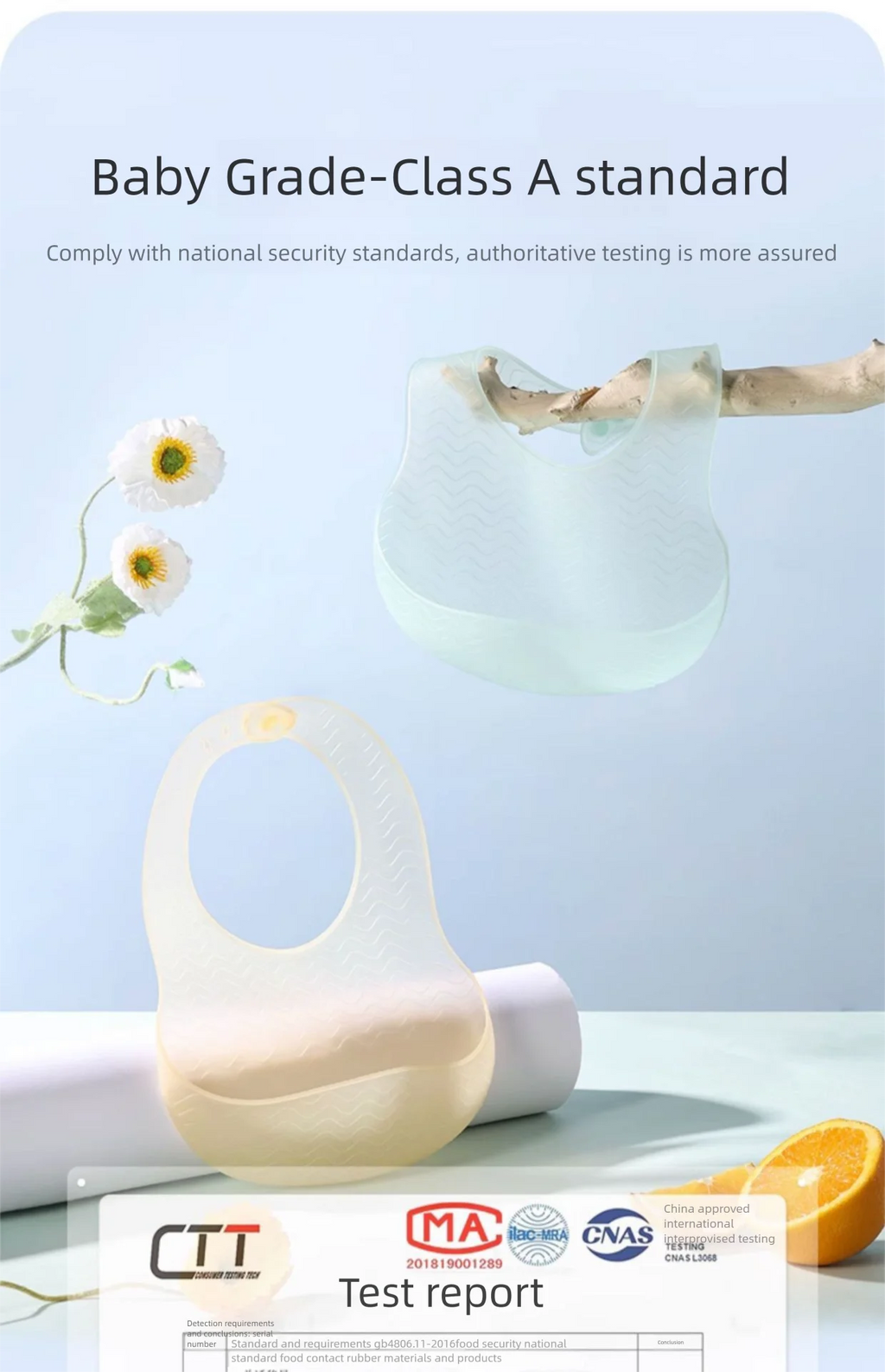 1 Pc Baby Silicone Jelly Bib Lightweight Widen Shoulder With PP Box Water Proof Adjustable Length Design Baby Tableware Bib