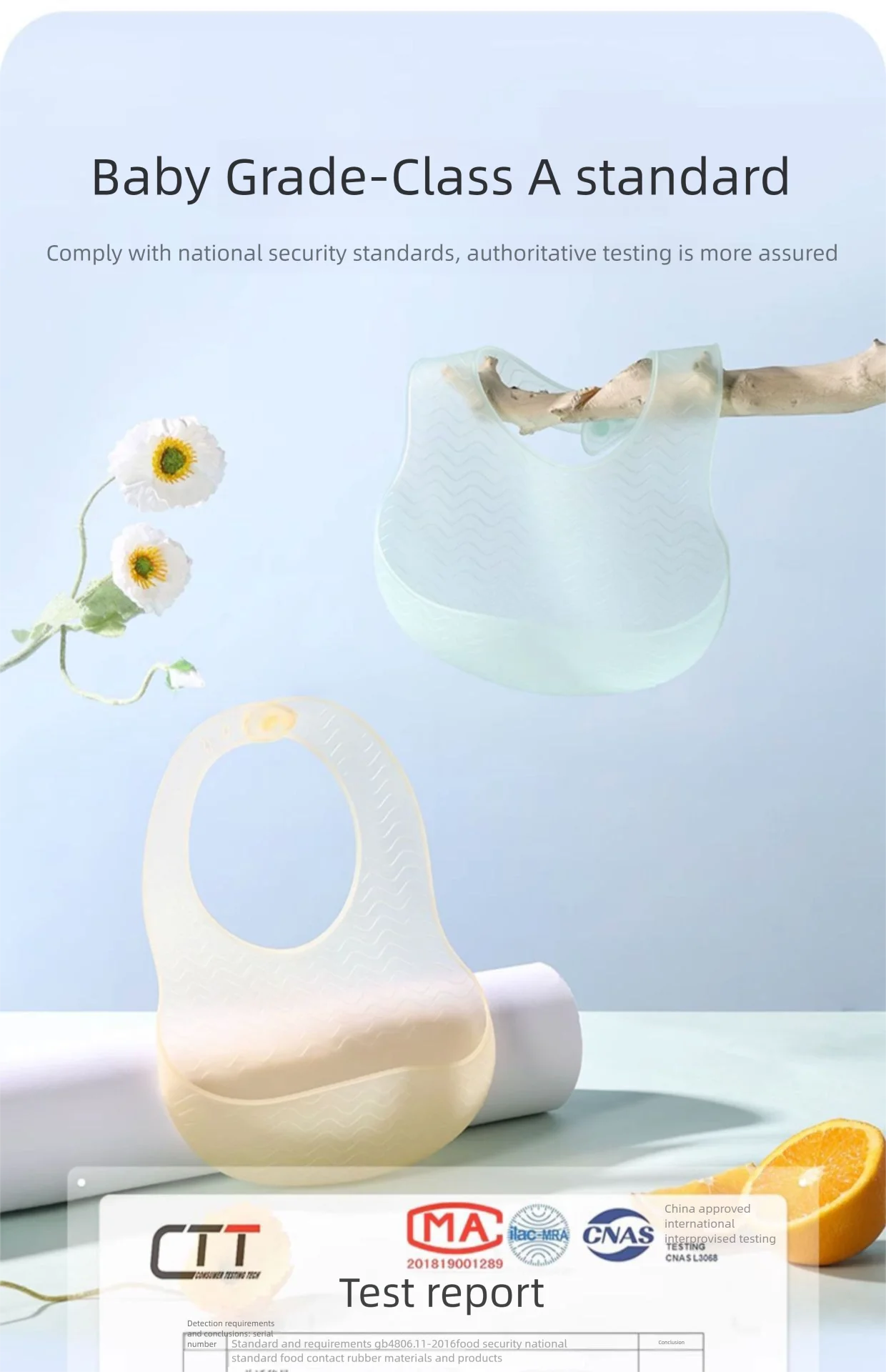 1 Pc Baby Silicone Jelly Bib Lightweight Widen Shoulder With PP Box Water Proof Adjustable Length Design Baby Tableware Bib