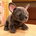 Hot 28cm Bulldog Plush Toy Realistic Stuffed Animals Black Grey Bulldog Plush Lifelike Pet Dog Soft Doll Gift