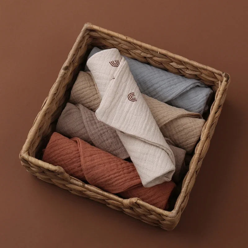 5/10pc Random Color Soft Cotton Baby Towel Set Newborn Muslin Squares Gauze Baby Washcloth Hand Bath Shower Towel Baby Items