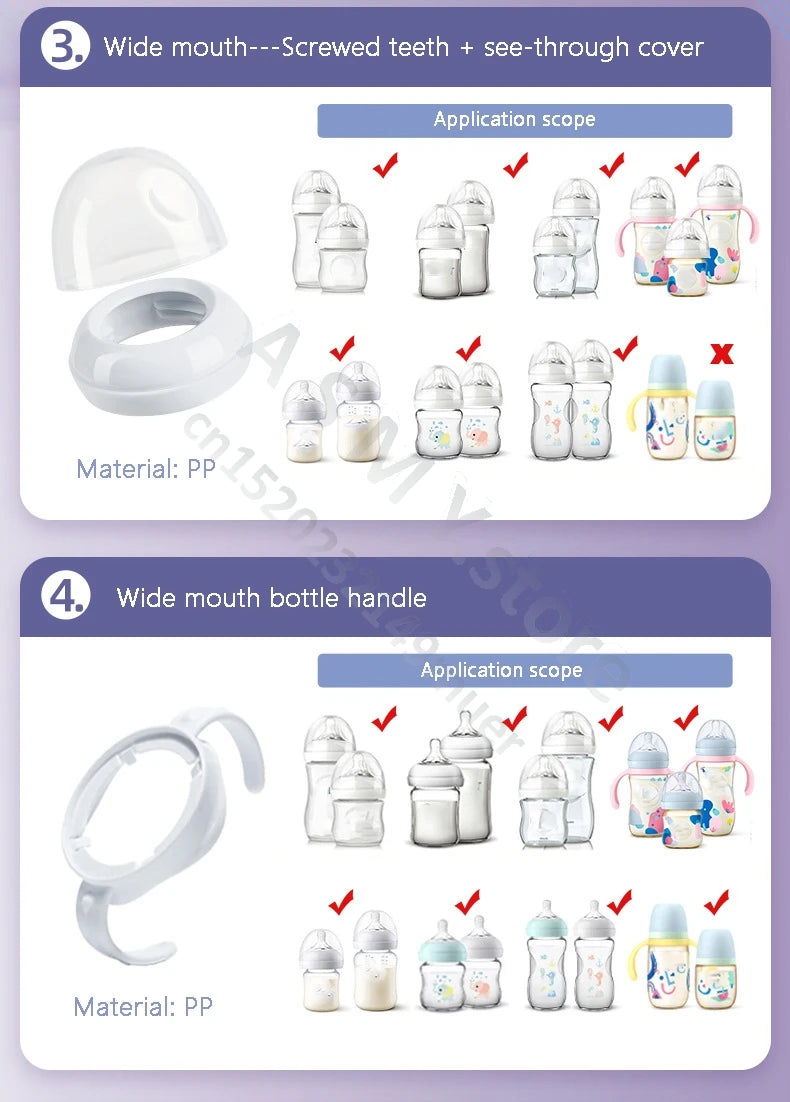 ANPEI Suitable for Avent   wide-bore bottle handle / teat / bottle base / screw teeth - dust cap / bottle accessories