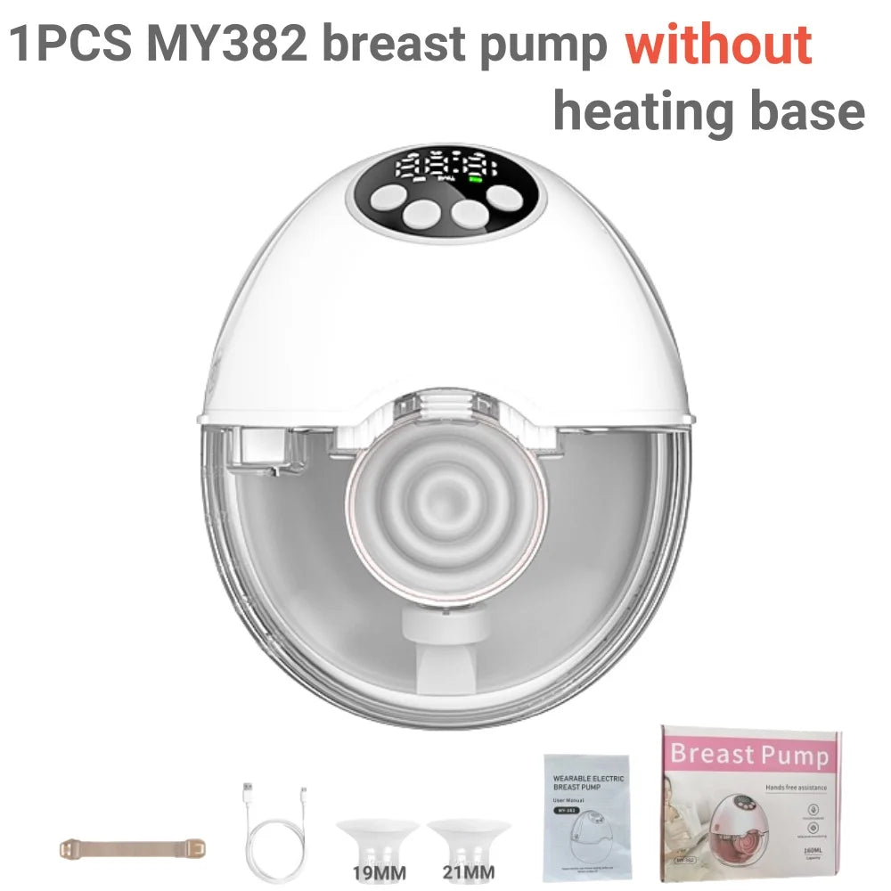 My My382 Wearable Electric Breast Pump Handsfree With UV Sterilize Heating Base BPA Free Double Pump