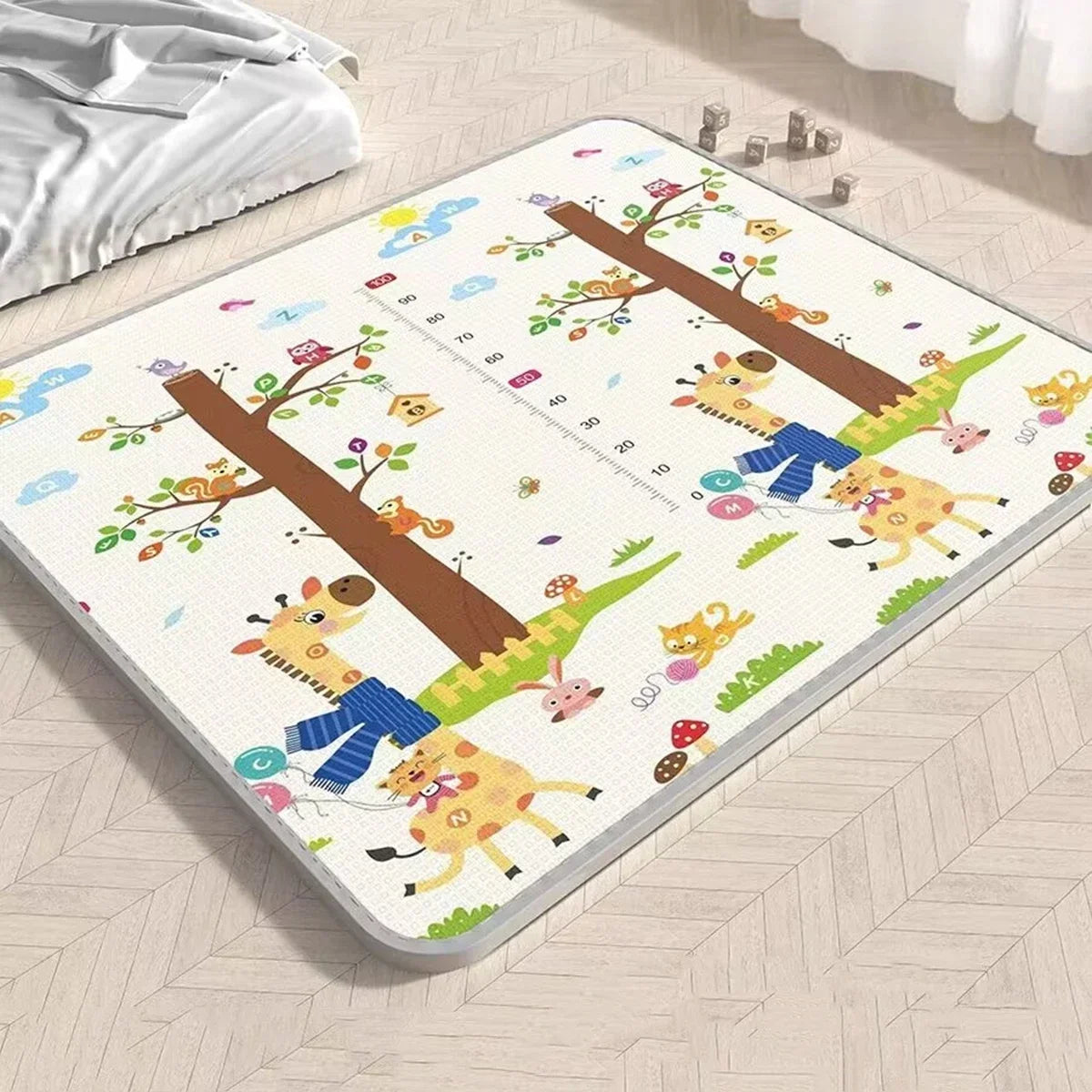 Baby Activity Gym Mat for Crawling and Play, Double-Sided Pattern, Model EPE-01, Non-Toxic