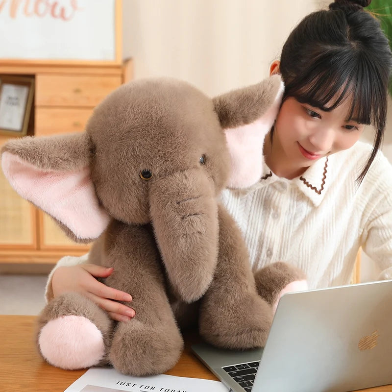 Wholesale 23/35cm Cute Pink Long Nose Elephant Plush Toys Lovely Soft Stuffed Cartoon Animals Dolls For Birthday Christmas Gift