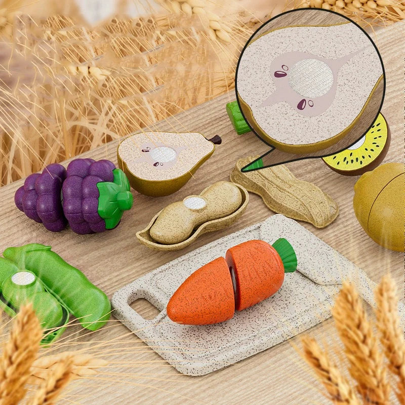 Montessori Paste Chechele Gift Box Simulation Durian Fruit Grapefruit Cherry Educational Toy  House Decompress Educational Toy