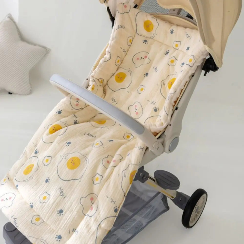 Soft Baby Stroller Cushion Comfortable Breathable Baby Pram Seat Mat Car Seat Cartoon Printed Dining Chair Cotton Pad