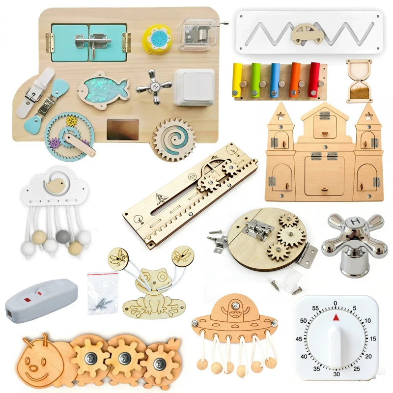 New 2026 Busy Board Accessories Toys Montessori Children's Handmade Early Education Hands on Ability Training Support Wholesale