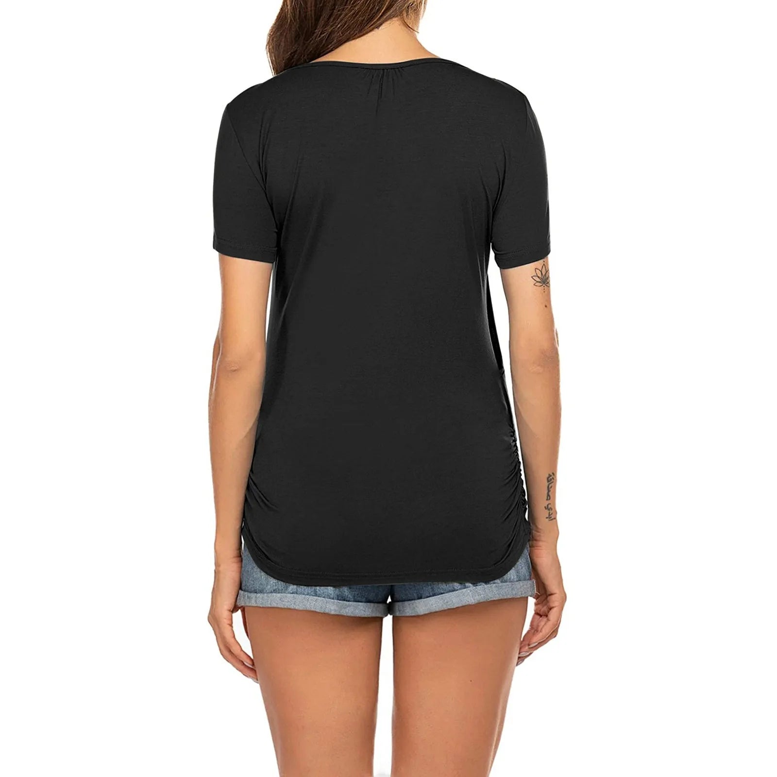 Womens Pregnant Maternity Clothes Nursing Tops Breastfeeding T-shirt Pregnancy Maternity Tops Tees Soild Colour Summer Shirt